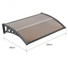 Pensilina marrone per porte d'ingresso Tetto in PC e alluminio, tenda da sole per finestre, protezione del tetto da pioggia e raggi UV, montata su una finestra, una porta finestra, una vetrina o semplicemente su un balcone