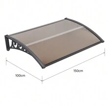 Pensilina marrone per porte d'ingresso Tetto in PC e alluminio, tenda da sole per finestre, protezione del tetto da pioggia e raggi UV, montata su una finestra, una porta finestra, una vetrina o semplicemente su un balcone
