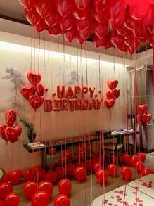 249 قطعة مجموعة بالونات وديكور أحمر للاحتفال بعيد الميلاد شاملة لافتة "عيد ميلاد سعيد" باللون الأحمر ، بالونات لاتكس وبالونات قلب من الفويل ، مع نقاط لاصقة وبتلات وردة ، مناسبة لتزيين حفلة عيد ميلاد بموضوع أحمر ، لحفلات عيد ميلاد الرجال والنساء ، التجمعات العائلية ، عيد الحب ، عيد الميلاد ، ترتيب أحرف "عيد ميلاد سعيد" ، ديكورات المناسبة - متعدد الألوان - مشاهدة 1