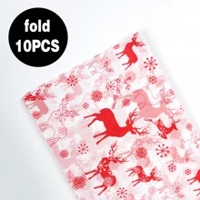 TIMBLESSING 10 PIÈCES/12 PIÈCES Rouleaux de papier cadeau de Noël, papier fin sans pli, avec des designs incluant le renne, le sapin de Noël, le flocon de neige, en couleurs or et argent. Convient pour Noël, Nouvel An, Saint-Valentin, fêtes, cadeaux, décorations, etc.