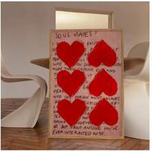 1 tấm Poster tình yêu cổ điển không khung: Tranh in nghệ thuật thiết kế trái tim đỏ phong cách retro thập niên 70 trên vải canvas để sử dụng trong nhà bếp, văn phòng, phòng tắm, phòng khách, phòng ngủ - Nhiều màu - Xem 9