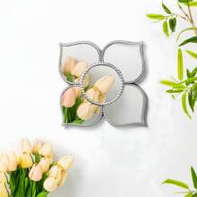 1 pezzo Specchio da parete a forma di quadrifoglio in plastica, decorazione artistica moderna da parete, decorazione per la casa adatta per soggiorno, camera da letto, bagno, senza elettricità necessaria, regalo per Natale e Ringraziamento
