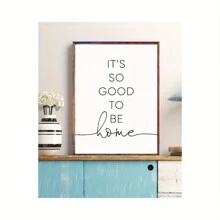 1 幅无框帆布画，带有励志名言“回家是最好的”，印刷墙壁艺术装饰，振奋人心的艺术海报 - 彩色 - 查看 6