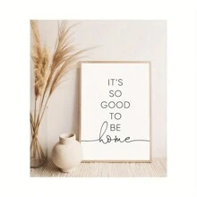 1 幅无框帆布画，带有励志名言“回家是最好的”，印刷墙壁艺术装饰，振奋人心的艺术海报 - 彩色 - 查看 2