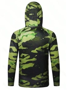 Áo câu cá phong cách bạn trai nam dài tay có mũ trùm đầu quần áo câu cá khô nhanh - Màu vàng - Xem 3