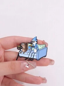 1 pieza Broche de solapa de esmalte con personaje de dibujos animados lindo, insignia de metal con diseño de mascota de anime, accesorio de moda creativo para mochila, estuche de lápices, bolsa, ropa, para Navidad