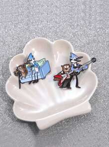 1 pieza Broche de solapa de esmalte con personaje de dibujos animados lindo, insignia de metal con diseño de mascota de anime, accesorio de moda creativo para mochila, estuche de lápices, bolsa, ropa, para Navidad