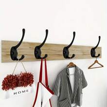 4/6/8/10/12 piezas Gancho doble retro montado en la pared con tornillos para abrigos, bufandas, bolsos, toallas, llaves, sombreros y tazas - Ganchos negros prácticos y elegantes