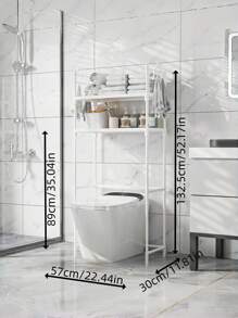 1 pièce Étagère de rangement pour toilettes de salle de bain, étagère de rangement pour machine à laver, étagère de rangement amovible au sol, en plastique ABS, conception anti-basculement, cadre de support renforcé, charge maximale de 30 kg. Décoration de salle de bain, organisateur de salle de bain, décoration d'automne, accessoires de salle de bain pour la rentrée scolaire - Multicolore - Voir 12