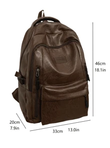 复古 PU 皮革背包可容纳 16 英寸笔记本电脑，大容量背包适用于商务、工作、大学、旅行、休闲用途徒步旅行秋季圣诞节冬季礼物节日感恩节礼物多功能书包夏季返校沙滩包复古笔记本电脑包运动生活礼品包背包旅行必备品大包春季复古包 - 彩色 - 查看 6