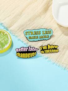 1 chiếc trâm cài áo hình chữ sáng tạo, ghim giày bằng hợp kim hình giọt dầu, phụ kiện túi đựng quần áo, quà tặng thú vị cho bạn bè - Nhiều màu - Xem 1