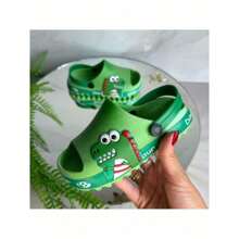 Crok Babuche Sandal Baby Boy Dinosaur Male Cute Child Lightweight Comfortable Slide Slipper JstRoupasBR - 綠色 - 查看 1