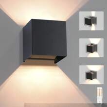 ZMH LED Wandleuchte Innen Wandlampe -1/2/4ER Set Außenwandleuchten Grau/Schwarz/Schwarz Gold/weiß Aussenlampe Aussen Wandbeleuchtung Außenlampe Up Down Außenleuchte IP65 Außenbeleuchtung 3000K Warmweiß für Hauswand Garten - Schwarz - Übersicht 2