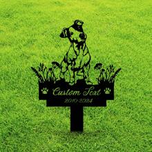 1 件定制爱尔兰塞特犬纪念桩，狗桩金属标牌，定制杰克罗素梗犬金属纪念花园桩，个性化宠物户外桩，动物花园桩，庭院金属桩 - 黑色 - 查看 10