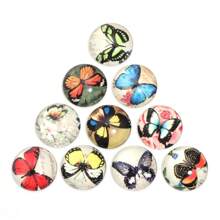 10 cái/gói thủy tinh Cabochon Giáng sinh các loại, cây tròn, mèo, chó, bướm, thẻ trang sức in hình hươu, đá, đồ thủ công DIY - Trộn màu ngẫu nhiên - Xem 16