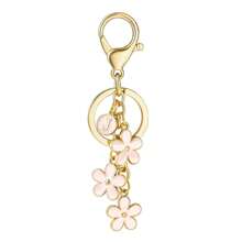1 件时尚可爱的首字母钥匙扣合金滴白色/粉色/黑色花朵钥匙扣可爱字母钥匙圈女士学生手提包背包配件情人节汽车配件包饰学校哥特 Y2k