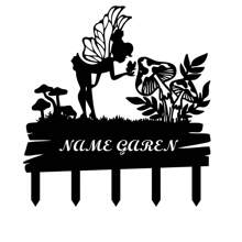 1pc Garden Gnome Yard Stake, Custom Gnome Gifts, Gnome Metal Art, Gnome Monogram, Yard Decor, Outdoor Lawn Decor, Christmas Gnome Stake,Personalized Cross Butterfly Memorial Stake, Personalized Fairy Mushroom Garden Stake - Black - View 13