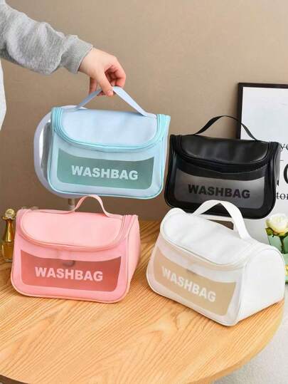 1pc Makeup Bag New High-End Dry And Wet Separation Large Capacity Portable Travel Swimming Suit Toiletry Bag, Men's Portable Travel Wash Waterproof Storage Bag Set Large Capacity Female Cosmetics Storage Bag Bathroom Accessories Back To School