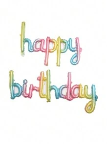 13pcs "HAPPY BIRTHDAY" Letter Mylar Balloons, 2pcs Connected Birthday Letter Balloons, Christmas - Multicolor - View 9