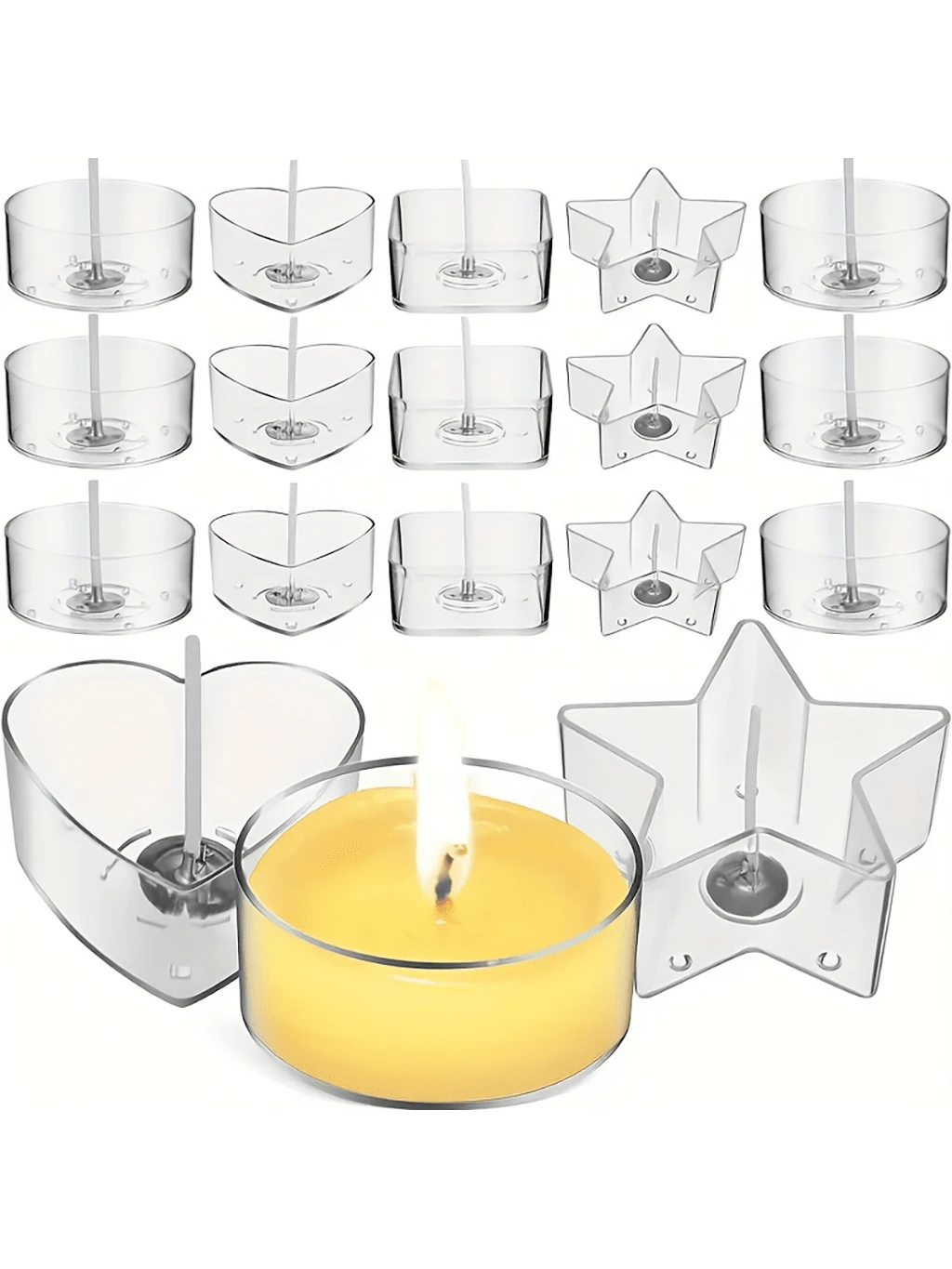 16db/szett átlátszó gyertyatartó