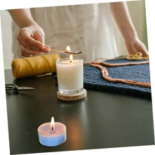 16件套茶蜡烛制作套装，3.8厘米/1.49英寸耐热塑料许愿杯托，包含2个心形、2个方形、2个圆形，10根26毫米长蜡烛芯，适用于DIY手工项目 - 茶蠟杯+燈芯 - 查看 8