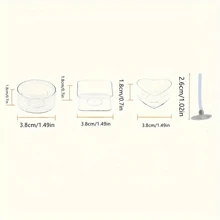 16件套茶蜡烛制作套装，3.8厘米/1.49英寸耐热塑料许愿杯托，包含2个心形、2个方形、2个圆形，10根26毫米长蜡烛芯，适用于DIY手工项目 - 茶蠟杯+燈芯 - 查看 2
