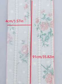 1pc Hollow Floral Chiffon Ribbon Fabric, DIY Sewing Accessories, Garment Decor, Bowknot