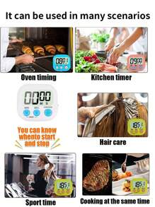 1pc Digital Kitchen Timer, Countdown Cooking Timer With Loud Alarm And Stand, Teacher Timer, Electronic Timer, No Battery Included