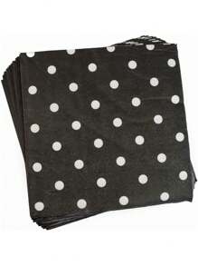 白色和黑色一次性餐巾，活动装饰晚餐午餐餐巾，派对一次性餐巾 - 彩色 - 查看 5