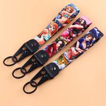 1 pezzo Portachiavi/ciondolo alla moda ed elegante con personaggi dei cartoni animati di One Piece, Monkey D. Luffy e Nami, accessorio per borsa, auto, zaino, scuola, Ognissanti, Natale, festa del papà, con anello in metallo e pelle