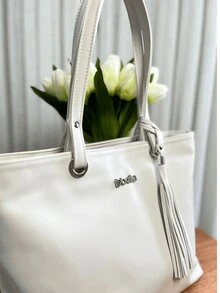 Women's Bag Spacious Work Tote With Dividers Elegant Executive Large Immediate Shipping - trắng - Xem 3
