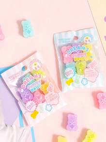 TOCHAIN 1pc/5pcs/10pcs Cute Translucent Bear Erasers, Creative Cartoon Erasers For Students, Holiday Gifts, Color-Changing Bear Erasers, Clean & Mess-Free Student Erasers, School Supplies, Back To School Gifts - Multicolor - View 9