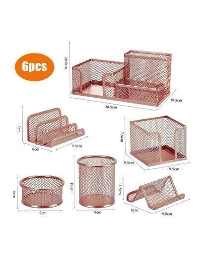 6pcs sostenedor de la pluma caja de almacenamiento barril de la pluma sostenedor de la pluma de almacenamiento sostenedor de la pluma estudiante de escritorio insertar sostenedor de la pluma multifuncional sostenedor de la pluma suministros de oficina