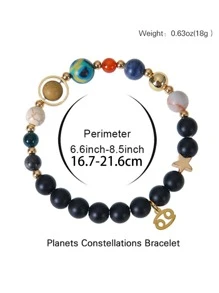 Handgemaakte 12 Zodiac-armband - natuurlijke tijgeroogstenen kralen, unieke patronen en kleurvariaties, perfect cadeau voor vrouwen en mannen