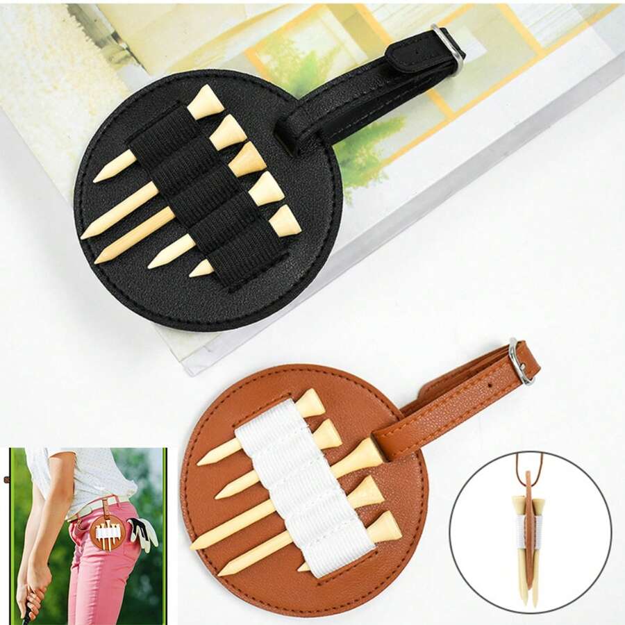 1 件户外皮革高尔夫球钉收纳腰包 - 彩色 - 查看 1