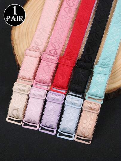 tanghou 1.8CM/0.71-Inch Wide Underwear Shoulder Strap, Replaceable Underwear Elastic Fabric Shoulder Strap, Embroidered Fabric Shoulder Strap
