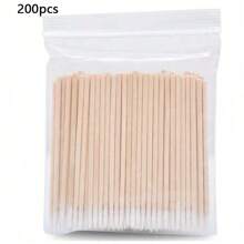 100pcs/200pcs/500pcs/1000pcs Disposable Pointed Cleaning Swabs For Microblading, Toothpicks, Wooden Sticks, Single-Head Cleaning Swabs For Eye Makeup, Beauty
