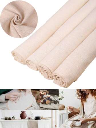 1pc Handmade Embroidery Fabric With Classic Designs,Plain DIY Fabric, Beige Simple Embroidered Sewing Cloth,Cross Stitch Eembroidery Fabric,Craft Grid,For Dressmaking And Home Embellishment,Beginners, Diy Home Decor,Linen-Like Fabric Cloth,Diy Doll Making And Other Crafts,Homemade Bag, Patchwork