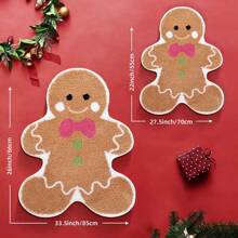 DeramHy home DeramHy Zuhause süße Lebkuchen Badematte für Badezimmer, weich saugfähiger Badteppich mit rutschfester Rückseite, waschbarer Badezimmerteppich für Weihnachtsdekoration, Badezimmerdekoration, Bodenbelag, Outdoor-Teppich, Fußmatte, Sommerbadzubehör, Schulanfang