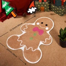 DeramHy home DeramHy Zuhause süße Lebkuchen Badematte für Badezimmer, weich saugfähiger Badteppich mit rutschfester Rückseite, waschbarer Badezimmerteppich für Weihnachtsdekoration, Badezimmerdekoration, Bodenbelag, Outdoor-Teppich, Fußmatte, Sommerbadzubehör, Schulanfang