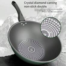 Chảo/Nồi chiên/Nồi xào dung tích lớn 30/28cm, thích hợp dùng cho bếp gas/bếp điện - màu xanh lá - Xem 5