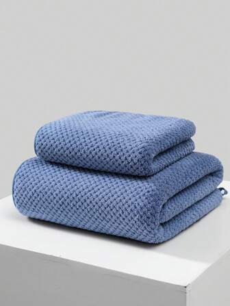 1 Piece Of Dark Blue Bath Towel Simple Plain Polyester Fiber Rectangular 90*175cm Or Small Bath Towel 70*140cm Or Small Towel 34*75cm Male And Female Household Adult Swimming Bath Towel Is Soft And Quick-Drying And Absorbent, Suitable For Bathroom, Hotel, Sports Travel, Swimming Pool, Vacation Party, Beach Home Bathroom Decor Fall Decor Back To School For Beauty Salon Home Bathroom Shower Towels For Beauty Salon, Hotel Sports,Home Essentials, Towel, Skin Care Bath Towel Sheet