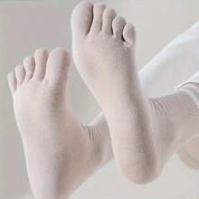Striped Toe Socks / Simple & Comfortable Mid-Calf Toe Socks - Multicolor - View 7