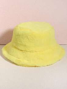 1pc Women/Men Multicolor Casual Versatile Warm Soft Plush Bucket Hat, Suitable For Autumn/Winter Daily Use Winter Hat