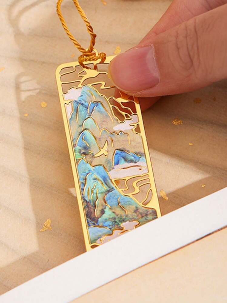 1 件古典中国风金属镂空书签，适合学生 - A1575 - 查看 4