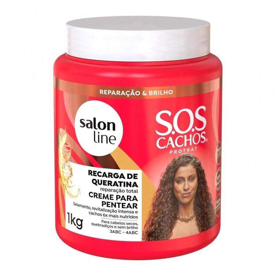 SOS Curls Keratin Recharge Total Repair Leave-In Conditioner 1kg Salon Line - Nhiều màu - Xem 1