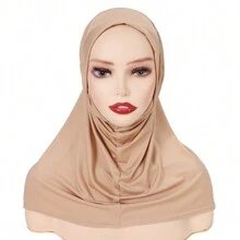 Mũ trùm đầu Hijab co giãn tức thời - Mềm mại, thoáng khí, che phủ toàn bộ đầu và cổ, chống nắng, thiết kế chui đầu dễ dàng - Nhiều màu - Xem 12