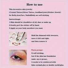 1 Piece Lip Stud Stickers Y2K Sexy Body Jewelry Stickers, Artificial Nose Studs, Eyebrow Stud Stickers, Lip Rings And Eyebrow Strip Stickers, Rhinestone Facial Gems For Parties And Music Festivals, Non-Piercing Temporary Body Art Decals Eye Makeup - Multicolor - View 8
