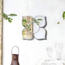 1 pezzo Specchio da parete a forma di quadrifoglio in plastica, decorazione artistica moderna da parete, decorazione per la casa adatta per soggiorno, camera da letto, bagno, senza elettricità necessaria, regalo per Natale e Ringraziamento
