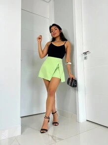 Skirt Shorts In Louis Twill Fabric - 橄欖綠 - 查看 5